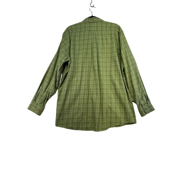 L.L.Bean Mens Long-Sleeve Dress Casual Shirt L Tall Green Plaid Wrinkle Resistan - Picture 7 of 11